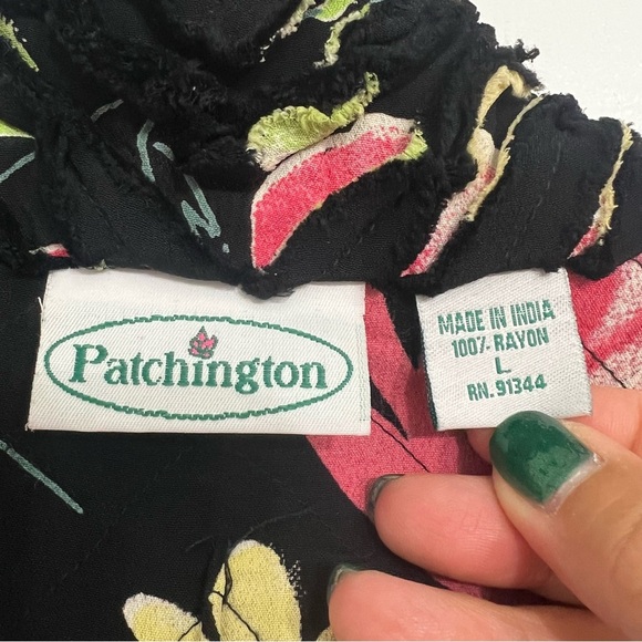 Vintage Patchington L Razor Cut Floral Fairy Grunge Whimsigoth Jacket Blazer Top - Picture 9 of 10